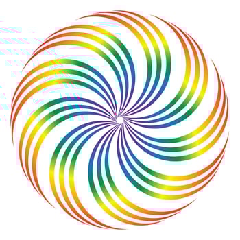 The abstract vibrant spiral of colorful geometric patterns. vector