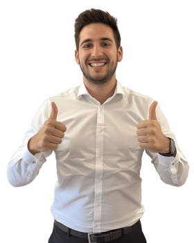 Happy Man Giving Two Thumbs Up isolated on transparent background png