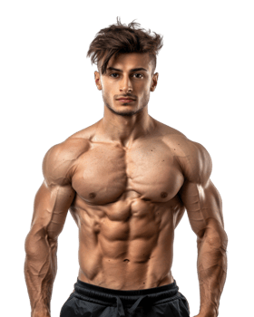 Young Muscular bodybuilder man isolated on transparent background png