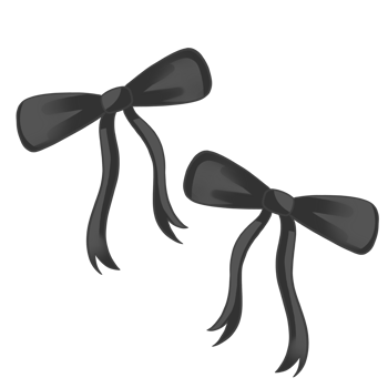 black bow with ribbon on transparent background png