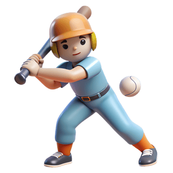 A cartoon boy is holding a baseball bat png
