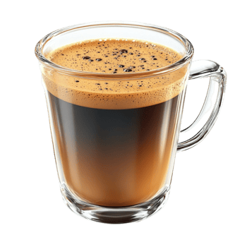 Fresh Espresso Coffee in Glass Cup png