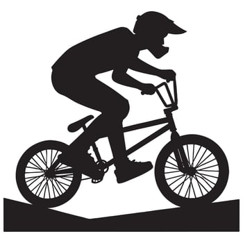 BMX Biking Jump Silhouette vector