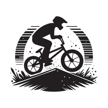 BMX Biking Trick Performance Silhouette vector
