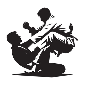 Brazilian Jiu-Jitsu Submission Silhouette vector