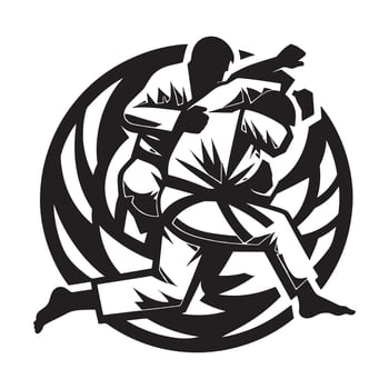 Brazilian Jiu-Jitsu Triangle Choke Silhouette vector