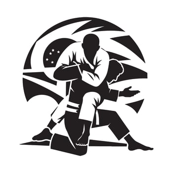 Brazilian Jiu-Jitsu Reversal Silhouette vector