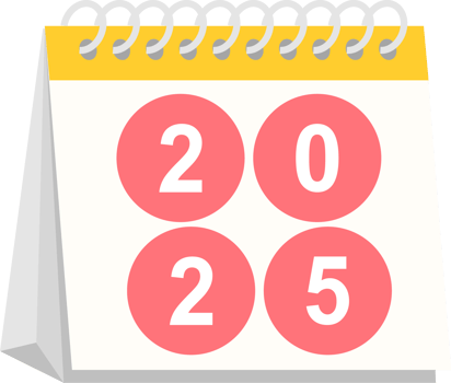 Illustration of 2025 Calendar Graphic png
