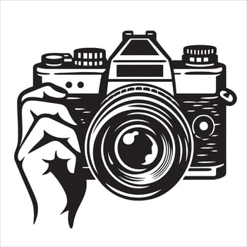 Camera, Minimalist and Simple Silhouette vector