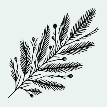 Christmas Fir Trees. Simple Line Art Design Elements For Cards, Invitations, Banners, Posters, Logo, Print vector