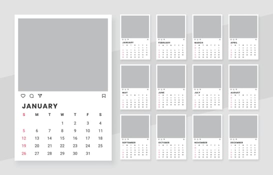 Post theme 2025 monthly vertical desk calendar template vector