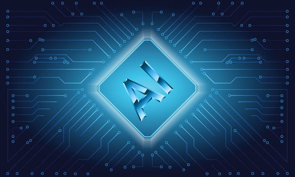 Information Technology style background, Artificial Intelligence combined with computing concept vector