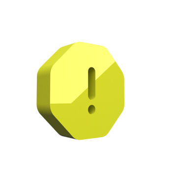 Yellow allert warning icon 3d render png