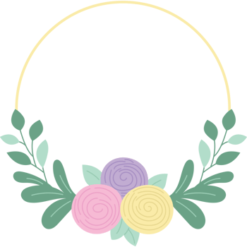 peony flower wreath with leaves png