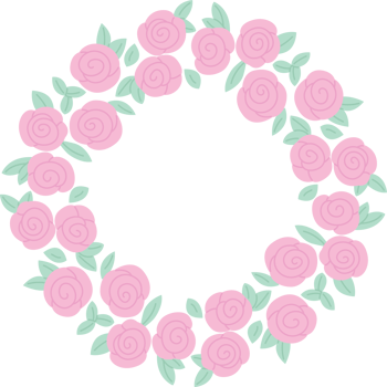 a wreath of pink roses png