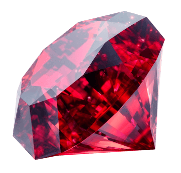 Sparkling red ruby gemstone isolated on transparent background png