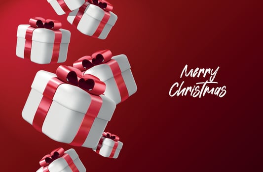 Merry christmas. presents or gifts background. vector