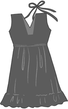 black mini dress illustration png