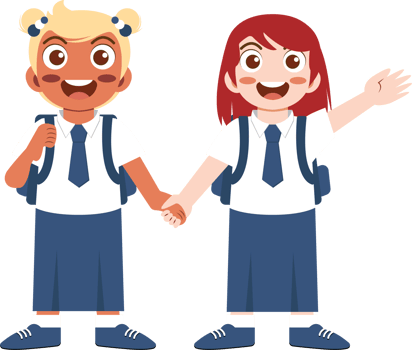 Illustration of Diverse Girl in School Uniforms png
