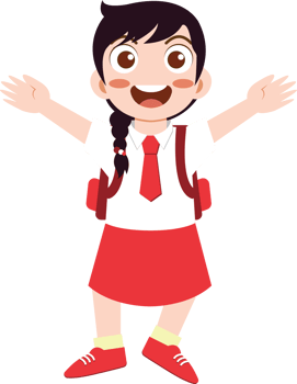 Joyful Girl in School Uniform Illustration png