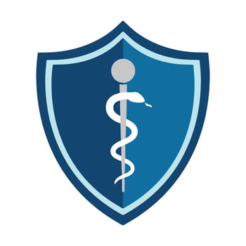 Blue Healthcare Military Unit Badge Shape Logo Icon vector