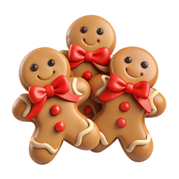 Gingerbread Men Cookies in a Christmas Pile png