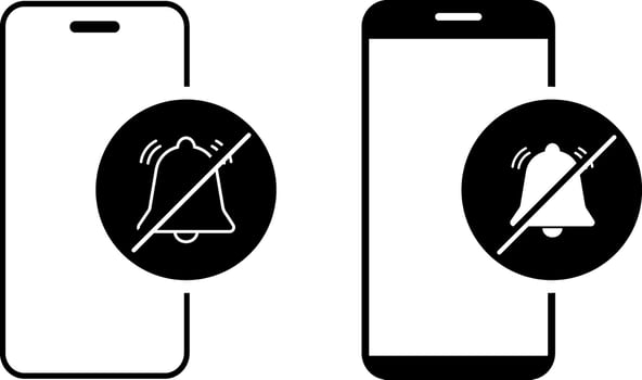Set of silent mode phone icon. Cell Phone Signal Icons. Smart Refrigerator Icon symbol vector