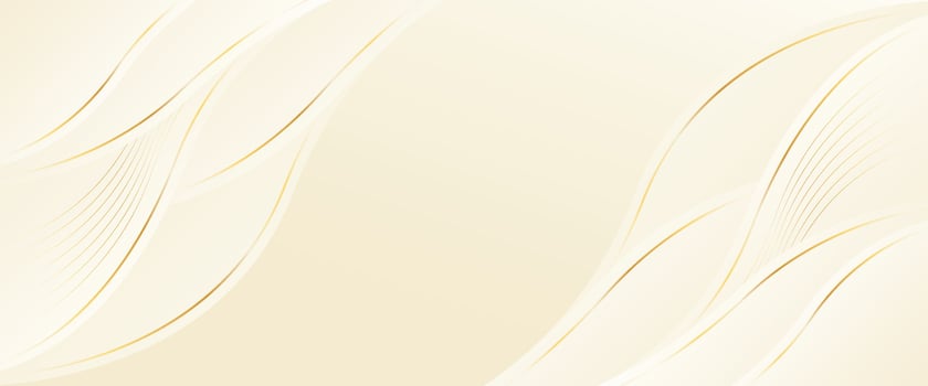 Contemporary beige luxury wave banner background. gold lines element vector