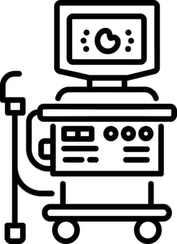 Ultrasound machine icon in line style vector