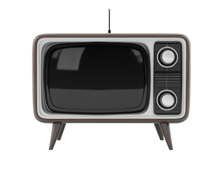 Vintage Television Set Isolated Isolated on Transparent Background png
