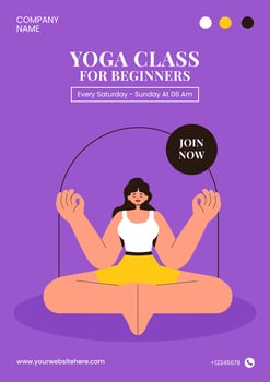 Yoga and Meditation Lifestyle Illustration for Social Media Flyer Templates vector