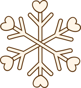 Winter white heart snowflake Illustration Pastel Bookish png