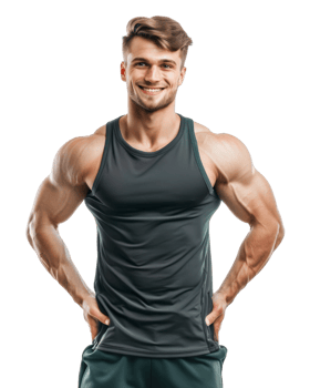Confident and Muscular Man in a Tank Top isolated on transparent background png