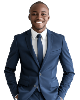 Professional man in a blue suit isolated on transparent background png