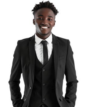 Stylish man in a suit isolated on transparent background png