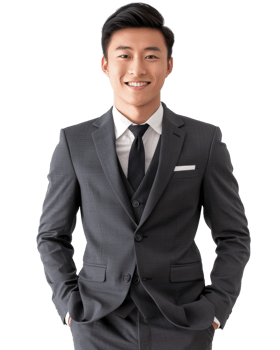 Businessman in a suit isolated on transparent background png