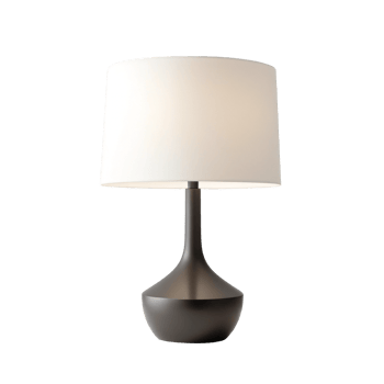 Modern Table Lamp with White Shade on Transparent Background png