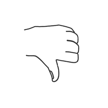 Thumbs Down Pencil Illustration png