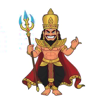 Lord shiva, the lord of the gods, is holding a trident vector