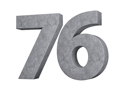 3d Concrete Number Seventy six 76 Digit Made Of Grey Concrete Stone 3d Illustration png