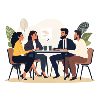 Team Meeting Around a Table Concept Isolated on Transparent Background png