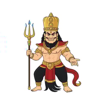 Lord shiva, the lord of the gods, is holding a trident vector