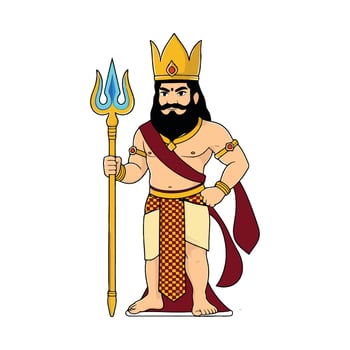 Lord shiva, the god of wisdom, is depicted in a cartoon style vector