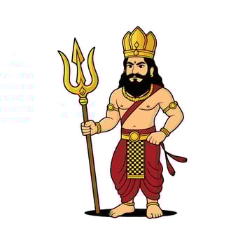 Lord shiva, the lord of the gods, with a trident vector