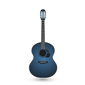 A blue guitar Classic on tranparency background png