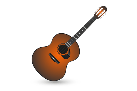 A brown guitar Classic on transparency background png