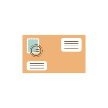 Envelope with letter icon in flat style. Email document illustration on isolated background. Postcard sign business concept. vector