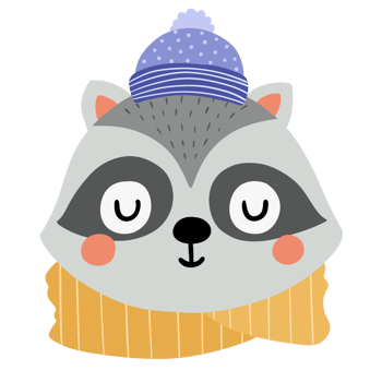 Cute Winter Racoon Wearing Winter Attire png