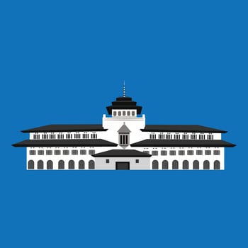 gedung sate Indonesian landmark from Bandung West Java vector