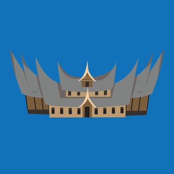 rumah gadang from padang Sumatera Island Indonesia Minang Tradition vector